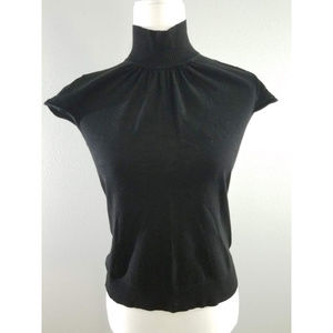 NWOT - AUGUST SILK BLACK MOCK NECK SWEATER - SZ M